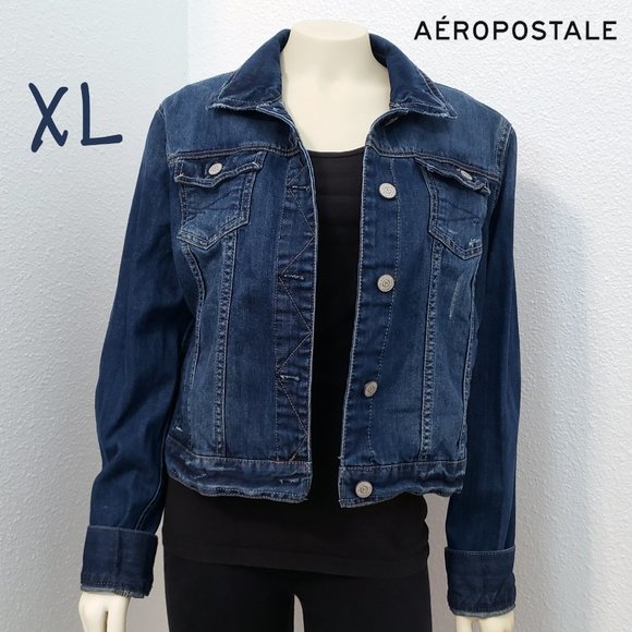 Aeropostale Jackets & Blazers - Aeropostale Distressed Denim Jacket XL